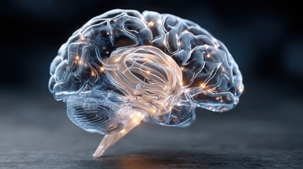 Poster - Human brain illustrating the concept of subconscious stability and its role in investment decisions and financial strategies