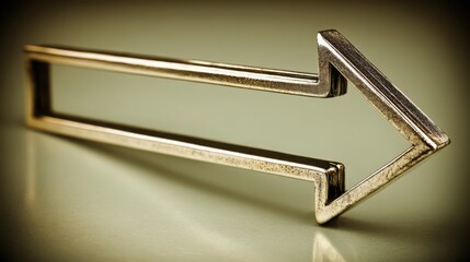 Poster - Close-up of a metal object resting on a table representing neutral divergence and unbiased deviation in material design