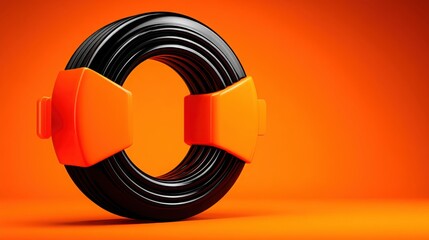 Poster - Striking black and orange representing nonreactive hold and unemotional position in a conceptual visual design