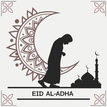 Eid Al Adha  Mubarak concept vector illustration