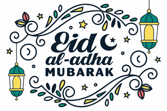 Eid Al Adha Mubarak vector illustration