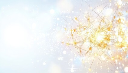 Abstract network design, light and gold