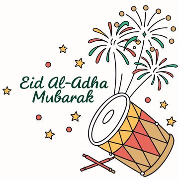 Eid Al Adha Mubarak vector illustration