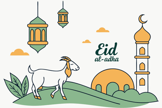 Eid Al Adha Mubarak vector illustration