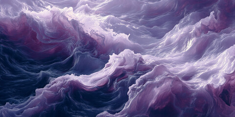 Aufkleber - Abstract image of purple and white waves, creating a flowing, dynamic texture, symbolizing serenity, fluidity, and movement, ideal for design backgrounds