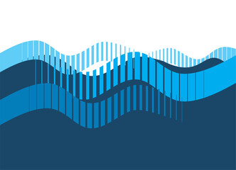 Leinwandbilder - Vector waves. Abstract pattern of striped shapes. Marine vector background for advertising, announcements, posters. Design element. Vector wavy background. Lines. Water. sea.river. blue colors
