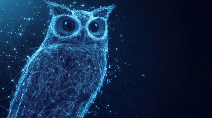 Poster - abstract polygonal owl illustration.