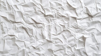 Poster - close-up of crumpled white paper texture background.
