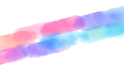 Wall Mural - Watercolor background with abstract blurred brush strokes and stains on white background