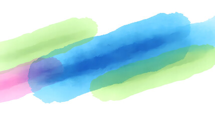 Wall Mural - Watercolor background with abstract blurred brush strokes and stains on white background