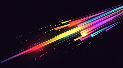 Poster - Colorful abstract light streaks on dark background for modern design projects