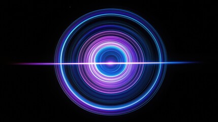 Poster - Vibrant abstract circular light patterns with glowing neon colors and dynamic motion effects