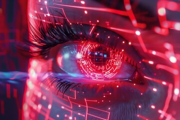 Poster - Technological Gaze: A Cybernetic Eye Representing Future Vision and Connectivity