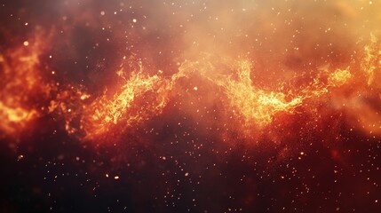 Poster - fiery explosion overlay with bursts of red and gold flames, combined with sparks and smoke for a pow