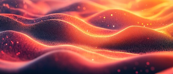 Aufkleber - Abstract orange digital 3 d render landscape