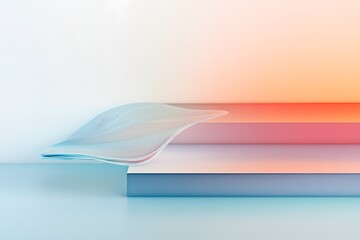 Poster - Abstract gradient wave with a 3d platform and modern aesthetic minimalist design