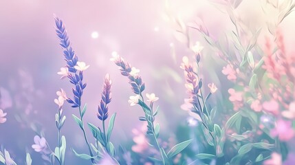 Poster - A gentle pastel fluid background featuring soft pinks, lavenders, and mint greens, perfect for a dreamy aesthetic