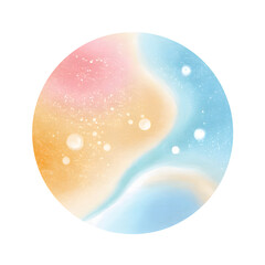 Wall Mural - pastel color soup bubble in watercolor style isolated on white background