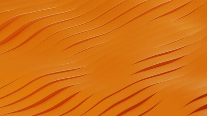 Poster - 3d rendering slow motion abstract wave animation background in beautiful orange color