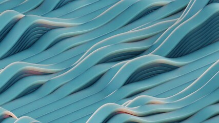 Poster - 3d rendering slow motion abstract wave animation background in beautiful color