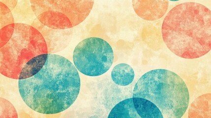 Poster - A vintage-style bubble pattern with faded translucent circles on a textured paper background.