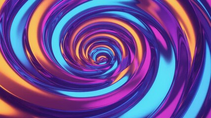 Aufkleber - Abstract Swirling Tunnel of Neon Colors