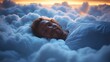© isend - Peaceful slumber amidst fluffy clouds at sunset.