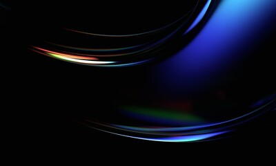 Poster - Abstract minimalist design, colorful glass shape, 3d render
