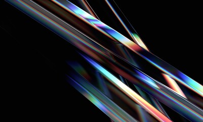 Poster - Abstract iridescent background design, 3d render