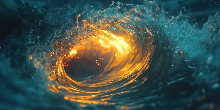 glitch wave spin, glowing motion, background