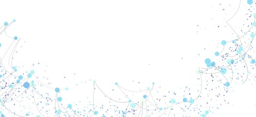 Poster - Abstract background with flowing lines, connecting dots, and a network design.