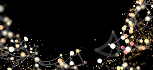 Poster - Elegant background with glowing lights and bokeh. Perfect for holiday or celebratory designs.
