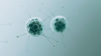 Poster - Microscopic Cellular Structures: Intricate details of two cellular structures, possibly depicting molecular bonds or interconnections within a cell.