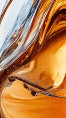 Aufkleber - Abstract Liquid Motion Close Up Shot with Golden and Silver Hues for Backgrounds and Design Elements in Studio