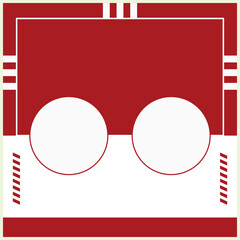 Poster - Banner design with retro photo camera on a red background template. Illustration of simple red banner for your design. Design element of banner template