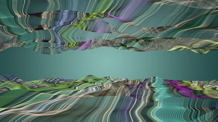 Poster - Fantastic video animation with particle wave object in slow motion, 4096x2304 loop 4K