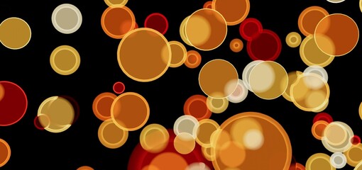 Aufkleber - Abstract background with overlapping orange and red circles on black. Perfect for design projects.