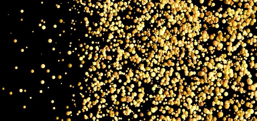 Aufkleber - Abstract background with golden bubbles floating on black. Perfect for luxury, celebration, or technology themes.