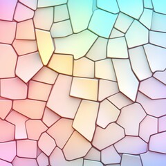 Poster - Abstract Colorful Mosaic Background with Soft Gradient and Geometric Shapes in Pastel Tones