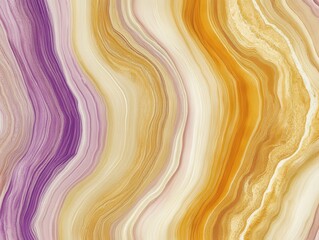 Poster - Abstract agate texture closeup shot showing flowing bands of purple gold and cream creating a natural pattern