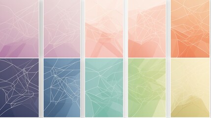 Poster - Vector background with AI neural network lines and minimal color palette