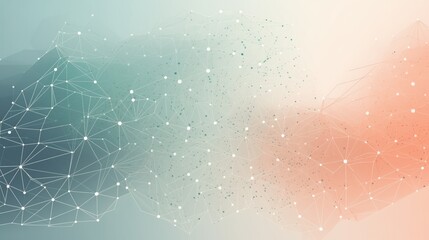 Poster - Vector background with AI neural network lines and minimal color palette