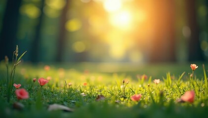 Wall Mural - Abstract blurred nature scene, perfect for website backgrounds, background, tranquil, dreamy