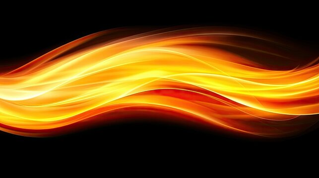 Abstract design featuring luminous, fiery waves.