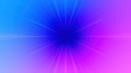 Poster - Vibrant blue and pink radial burst, abstract light rays converging to a dark center