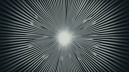 Poster - abstract grayscale radial lines converging to bright center, creating a hypnotic, tunnel-like effect