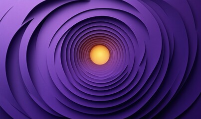 Poster - Abstract purple spiral pattern with glowing orange center in layered design