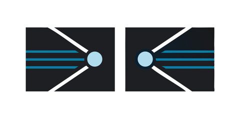 Poster - Dual block tech panel with white lines and blue nodes