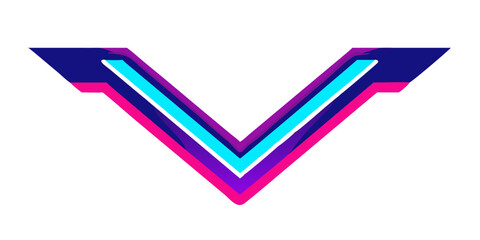 Poster - Retro neon chevron in purple and blue gradient