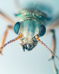 Wall Mural - close-up of a unique insect showcasing its intricate features and vibrant colors. nature reveals its